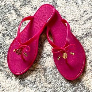 Pink Tory Burch Jelly Flip-flops
